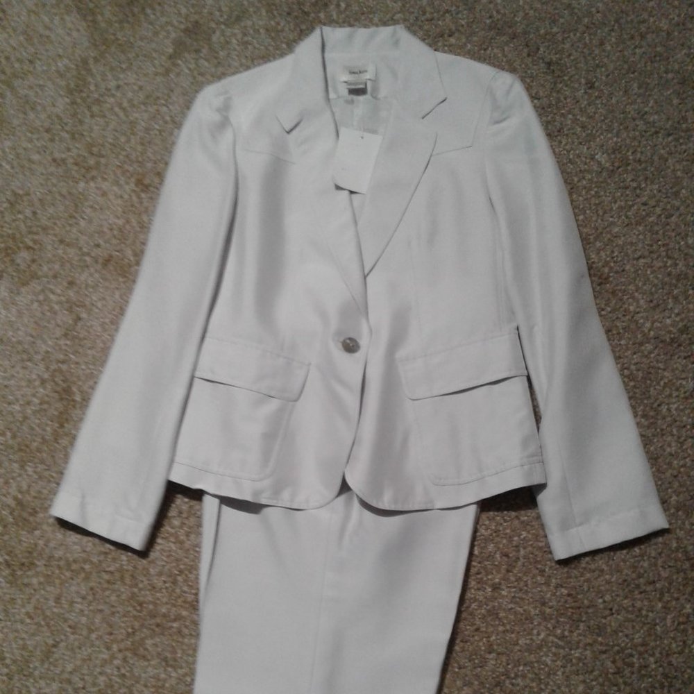 Neiman Marcus White Silk Pantsuit